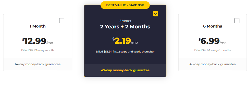 Cyberghost Pricing Plan