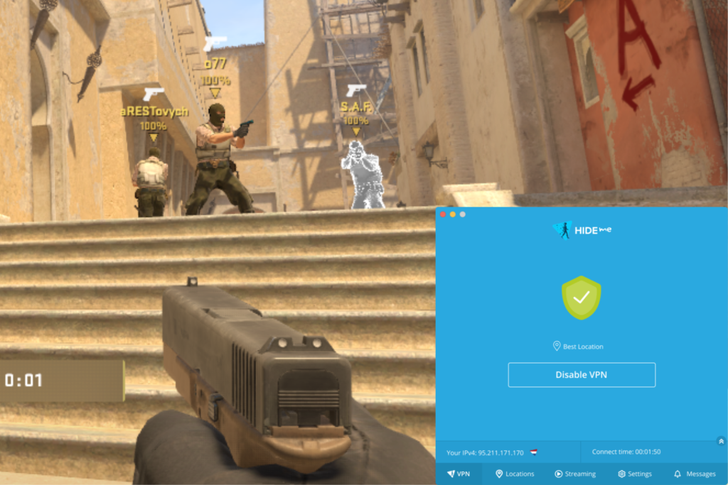 person shooter game in action using hide.me vpn
